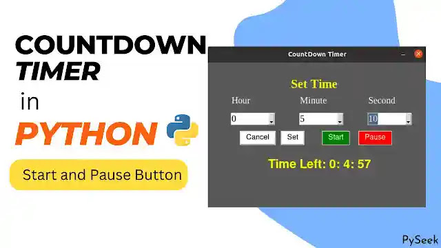 Countdown Clock And Timer Python Project - Studytonight
