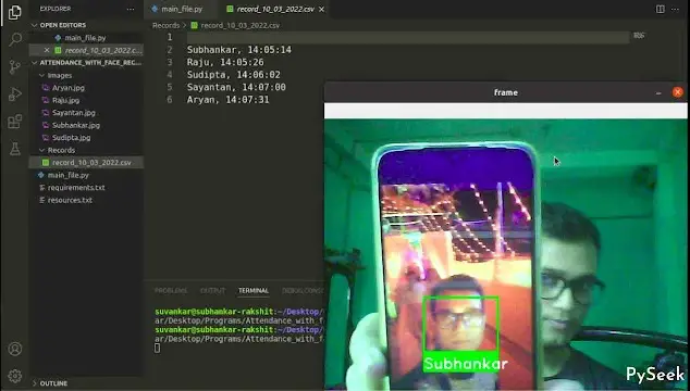 face recognition attendance system using python