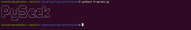 default ascii font type of pyfiglet module in python