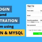 Showing a text "login and registration form using python and mysql" and on the right side a screenshot of a signup page, including fields for user input, and a signup button at the bottom.