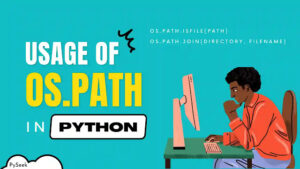 A young boy is utilizing the os.path module in Python on his personal computer for his tasks.