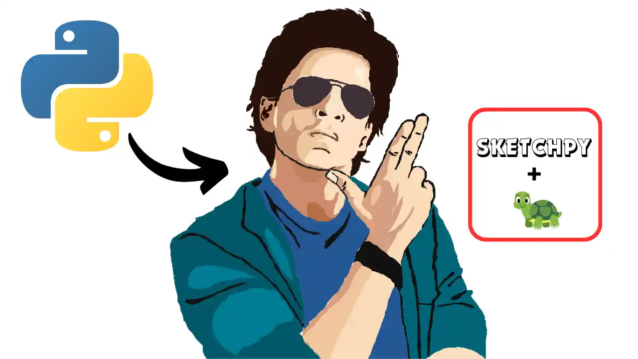 colourful sketch of shah rukh khan using a python code