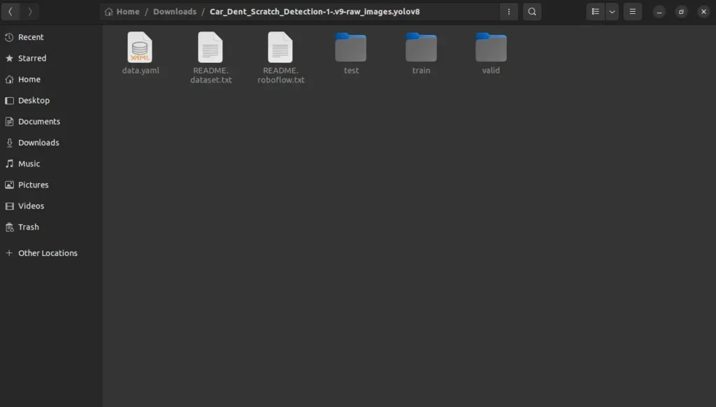 car dent or scratches detection dataset folder