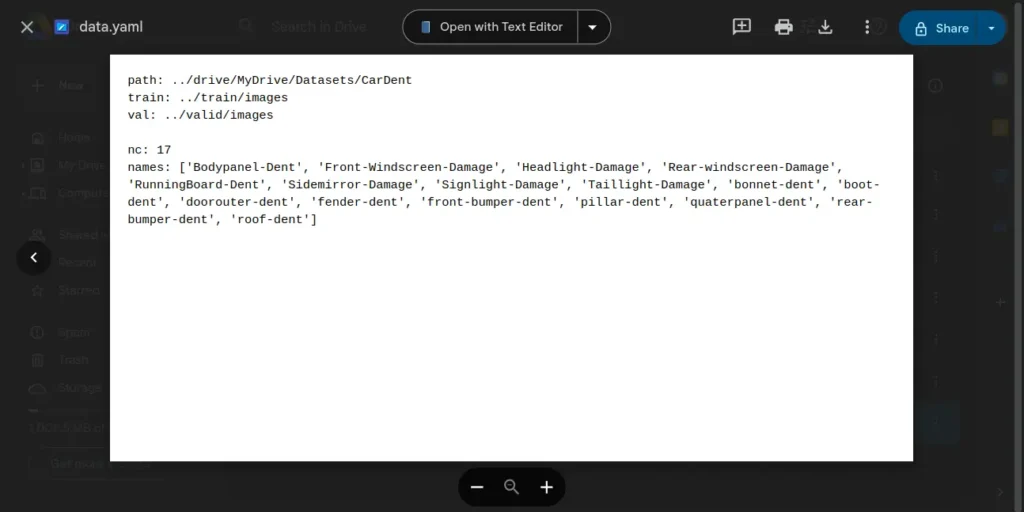 modified data yaml folder, opened in a text editor